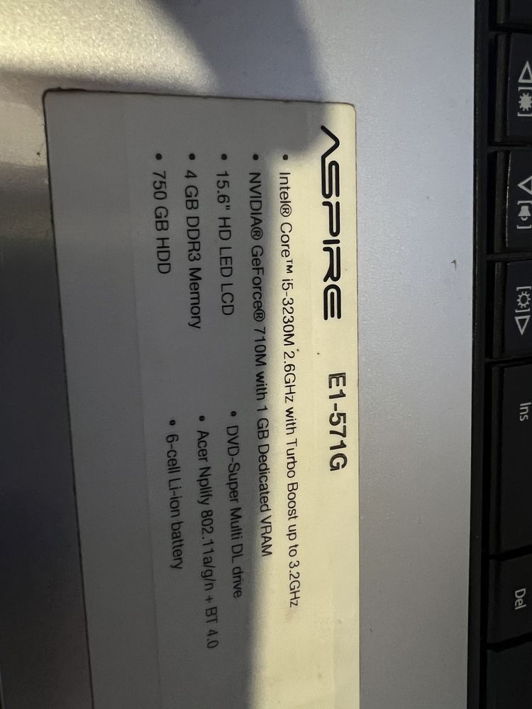 Ноутбук i5 8gb Acer aspire e1 g571-g