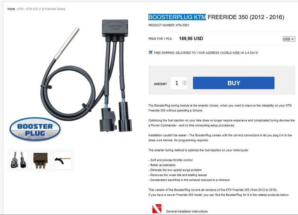 KTM Freeride 350 Fi Motor novo