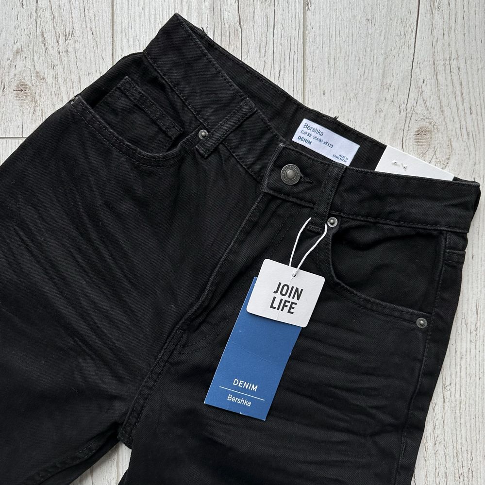 Czarne spodnie denim collection bershka the mom jeans 32 XXS join life