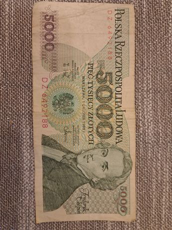 Banknot 5000 złotych 1988