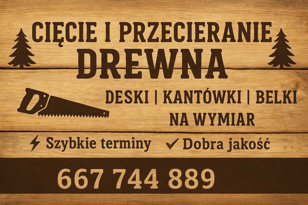 Usługi ciecia i przecierania drewna na traku