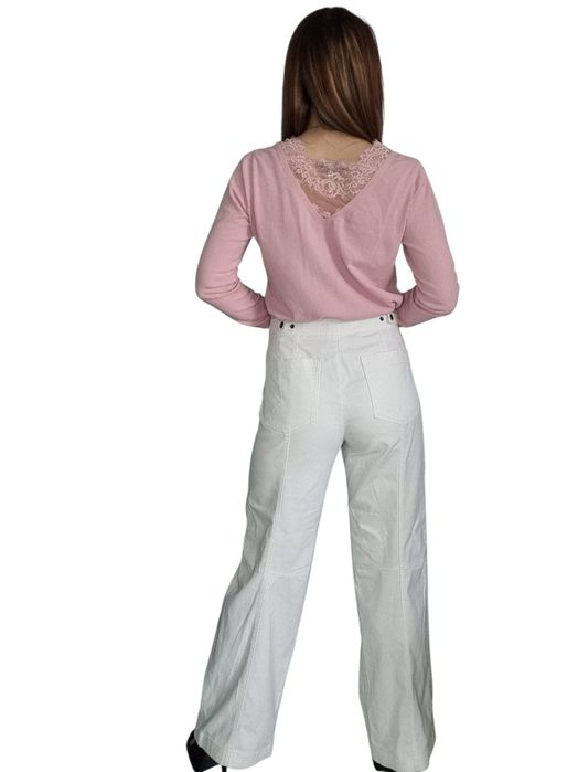 Białe spodnie marc cain n3 m 38 szerokie