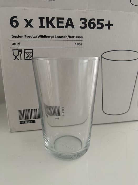 Nowe szklanki IKEA 365+ w kartonach 48 sztuk
