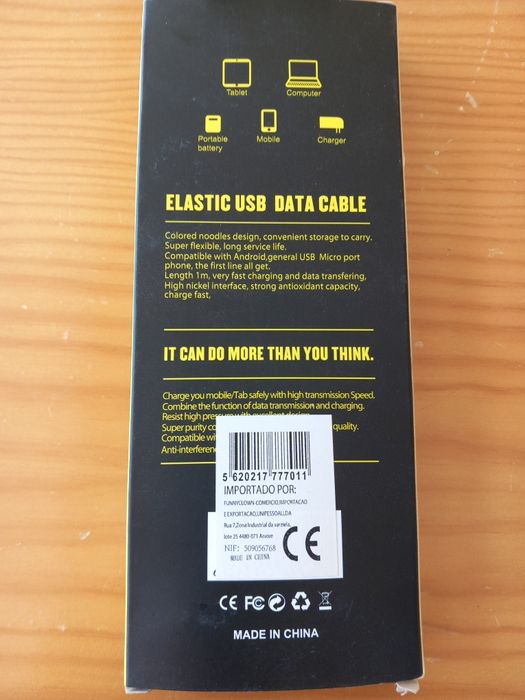 Cabo novo para carregar telemóvel