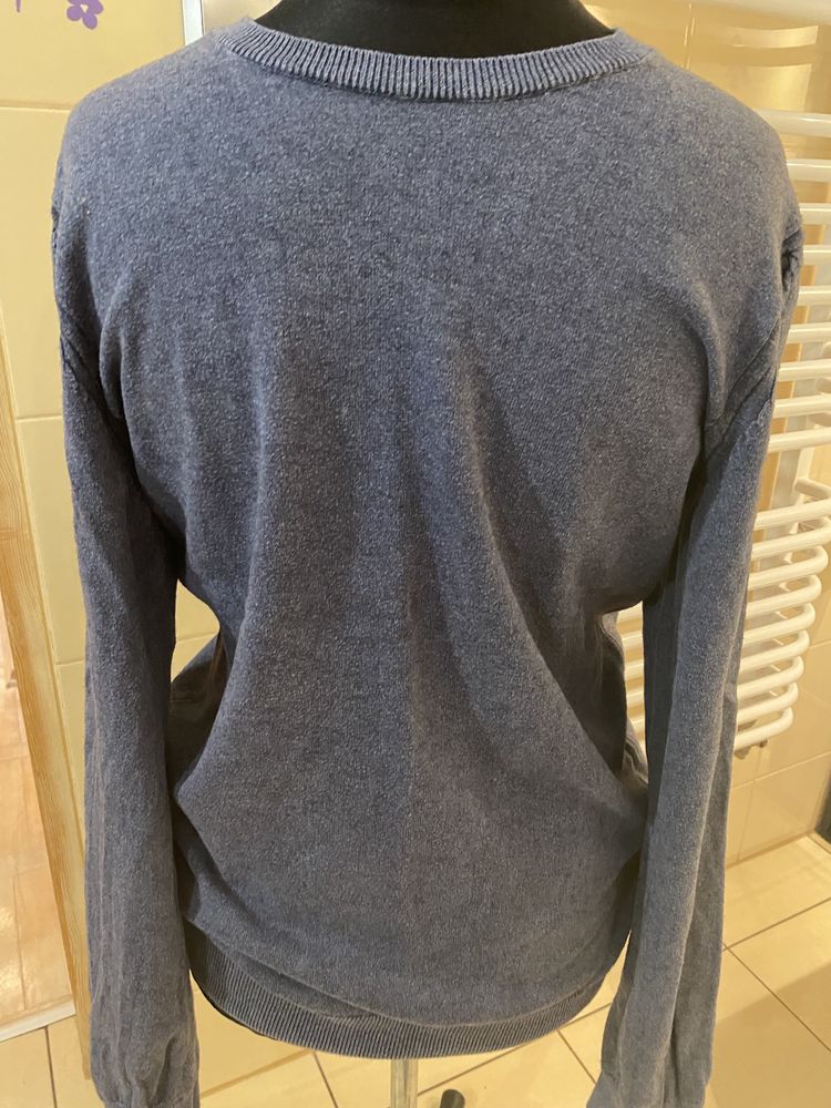 Calvin Klein cienki sweterek a’la jeans r. XL niebieski, extra stan