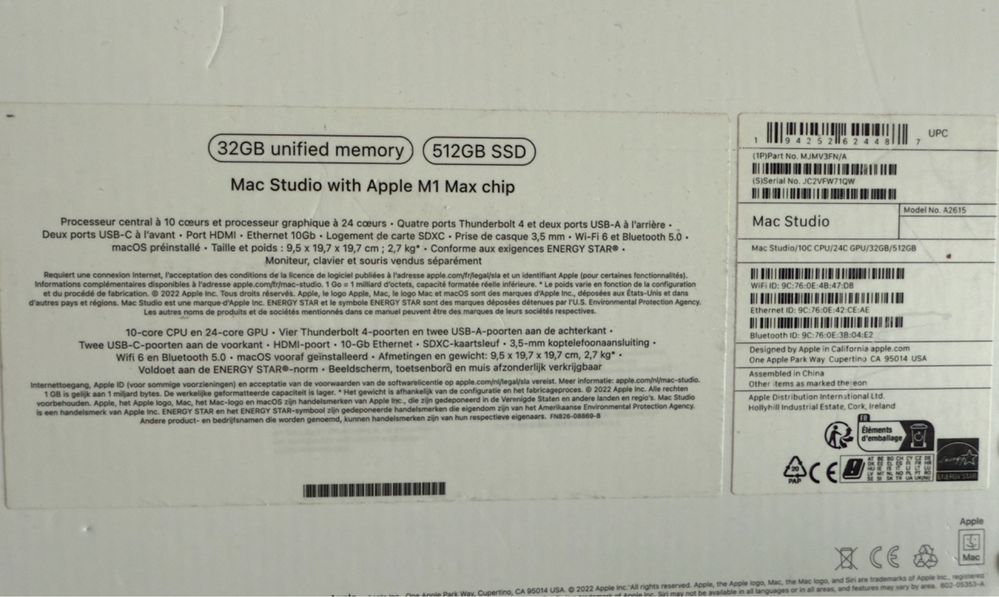 Mac Studio M1 Max 32gb 512 gb komplet, FVAT