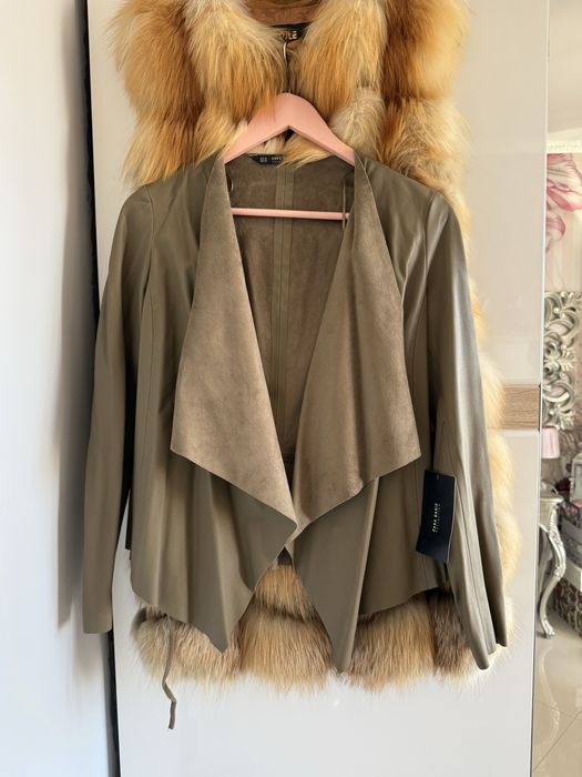Zara nowa kurtka marynarka damska XS eko skora khaki