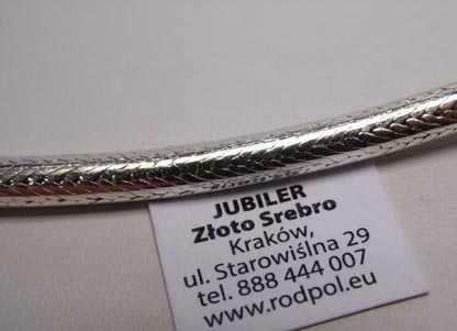 Srebrna orientalna bransoletka linka żyłka 21 cm. 4,5 mm.
