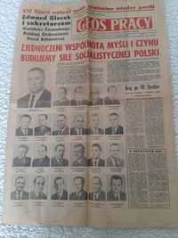 Unikatowa gazeta "Głos Pracy"z 1975 r.