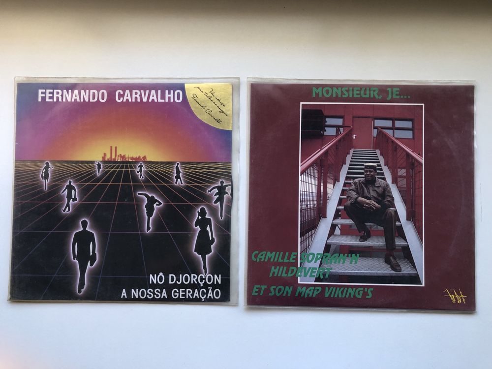 Discos de vinil música africana Fernando Carvalho e Camille Hildevert