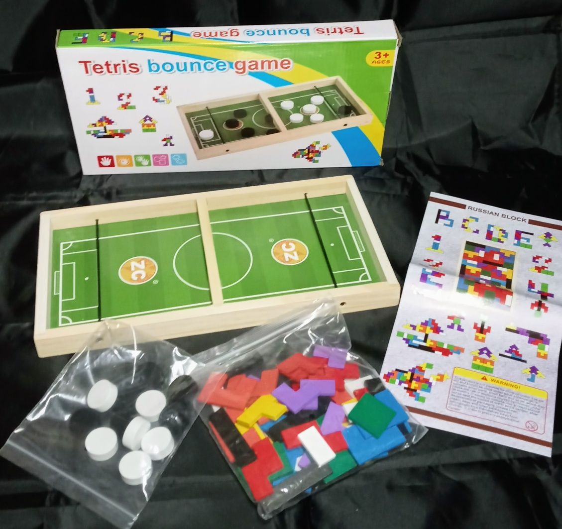 Tetris i piłkarzyki - drewniana gra-nowa