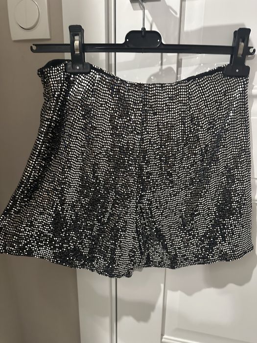 Шикарная юбка шорты в пайетки zara