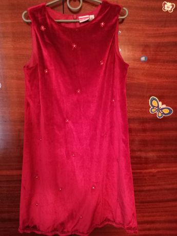 Красное бархатные платье новое