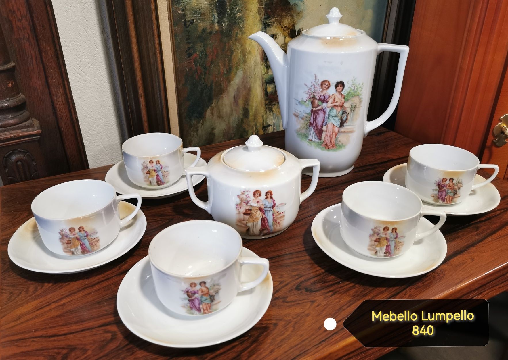 Komplet serwis porcelana Victoria Czecho Slovakia kobieta zestaw 840