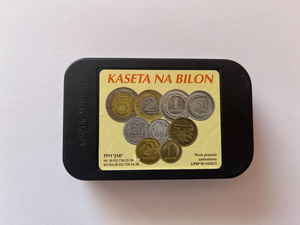 Czarna kaseta na bilon monety