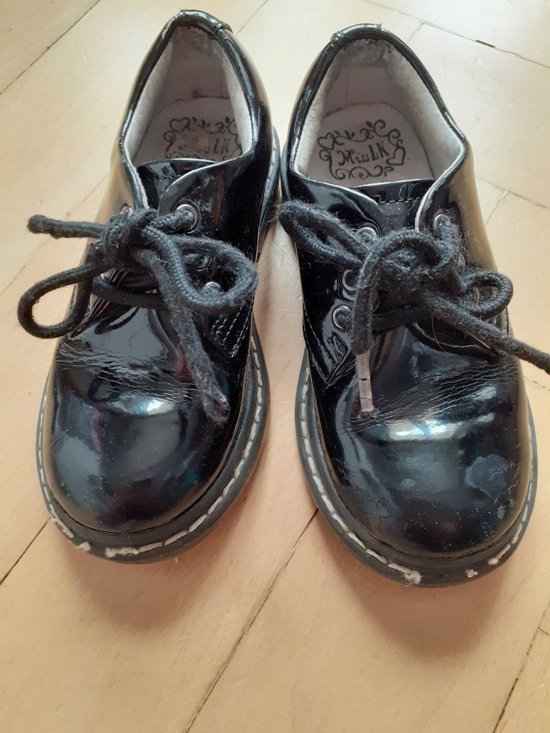 Buty buciki dziewczęce skórzane lakierowane jesienne wiosenne 28