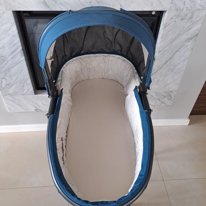 Gondola X-lander X-pram petrol blue jak nowa akcesoria folia moskitier