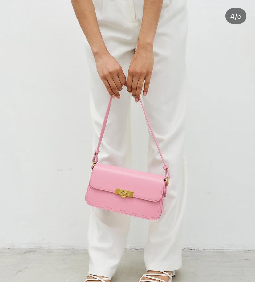 Рожева шкіряна сумка в ідеальному стані Amica bag
