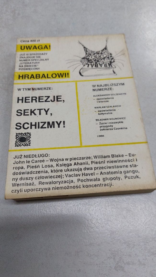 Literatura na świecie. Kwiecień 1989. Herezje, sekty, schizmy