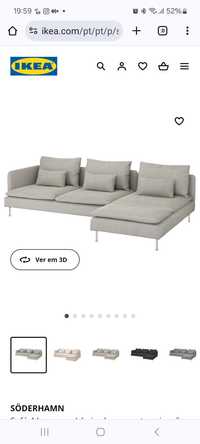 Capas sofá 4 lugares com chaise longue tecido bege/castanho