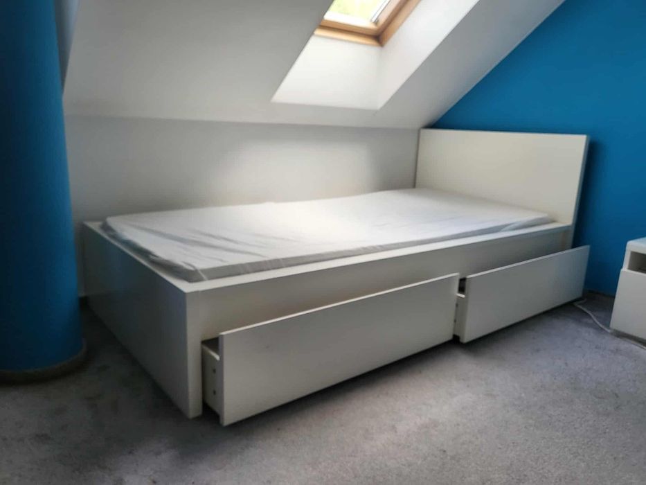 Łóżko Ikea 80cm białe  z materacem