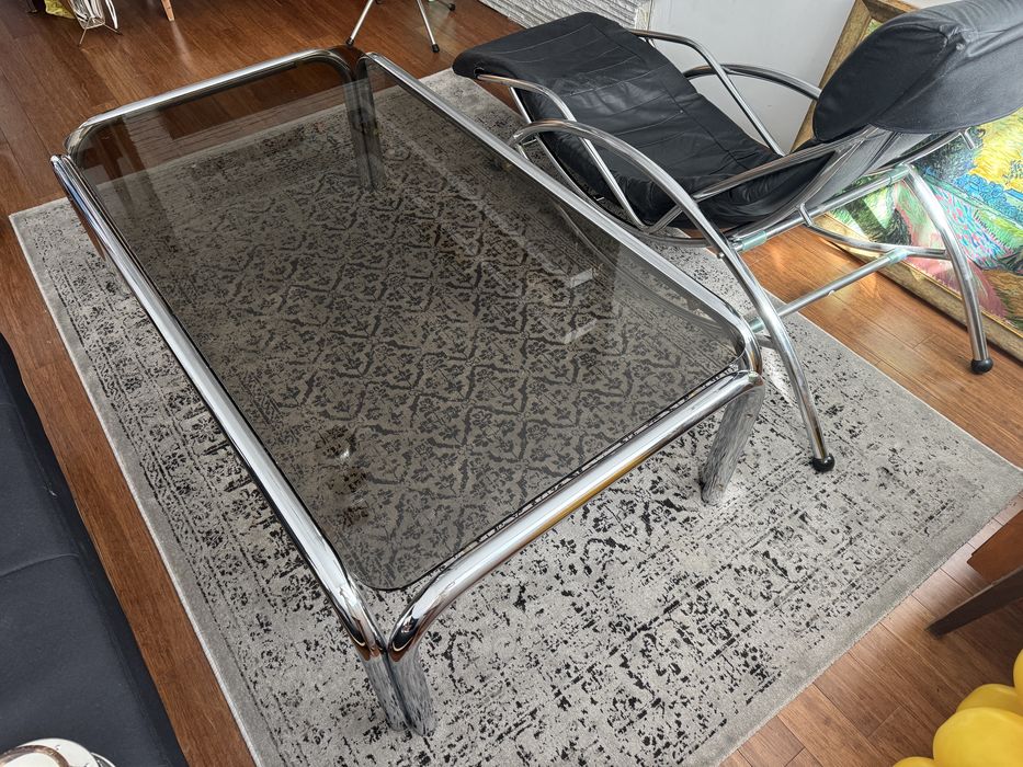 Stolik kawowy chromowany bauhaus