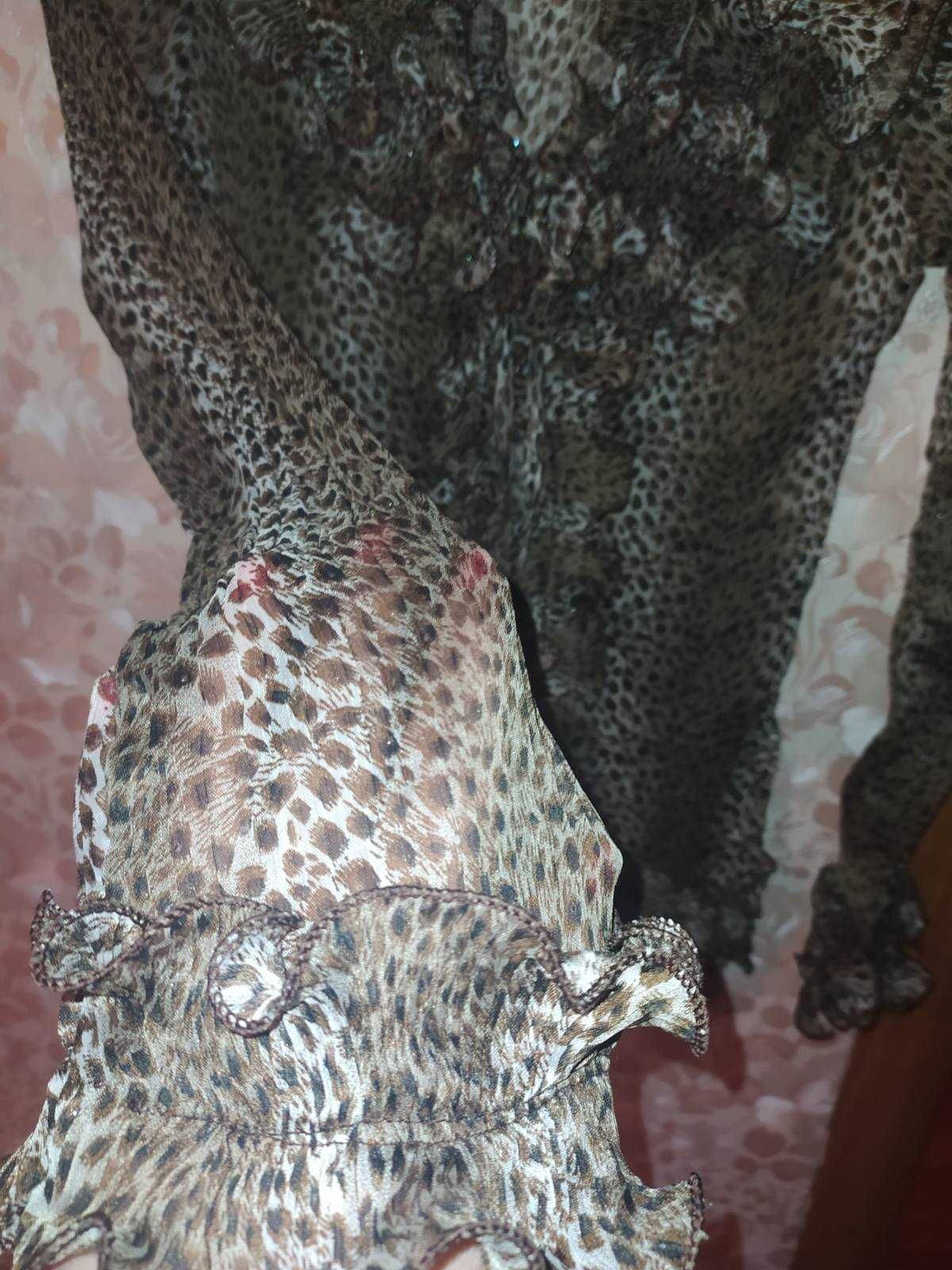 Леопардовая блузка (блуза, рубашка) с рюшами ТОЛЬКО ДОНЕЦК