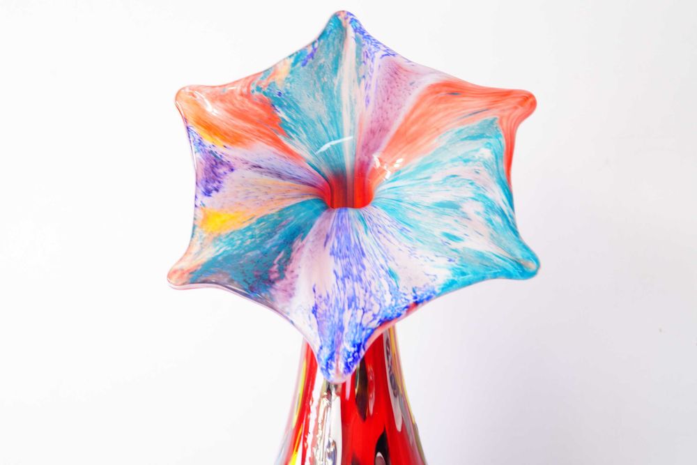 Szkło Murano style wazon 3D cały wypukły design piękny