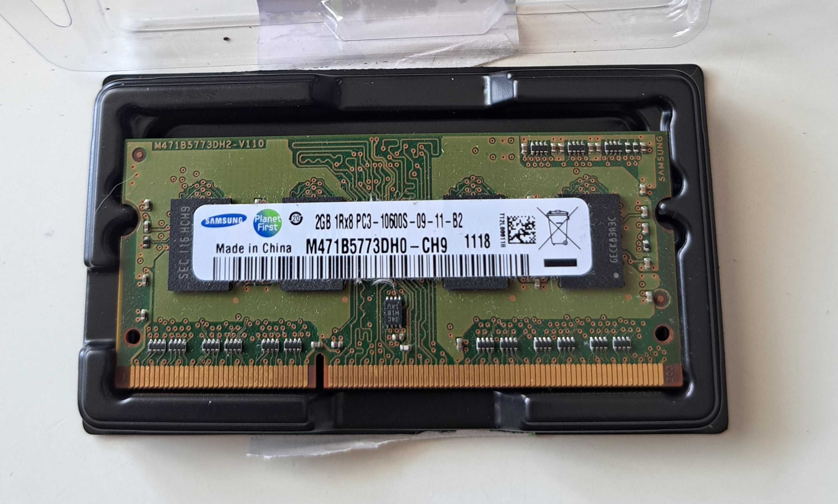 Pamięć RAM 2GB DDR3 SO-DIMM Samsung 1333MHz PC3-10600S Laptop