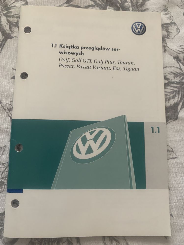 Książka serwisowa VW Golf Touran Passat