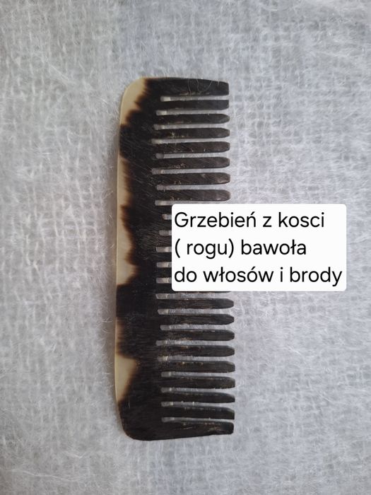Grzebień ekologiczny z rogu bawoła do włosów I brody