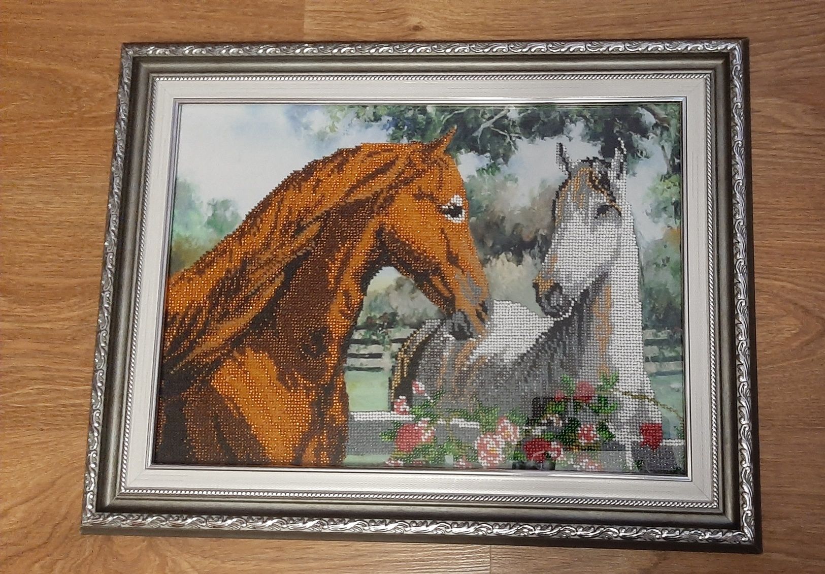 Картина бісером коні