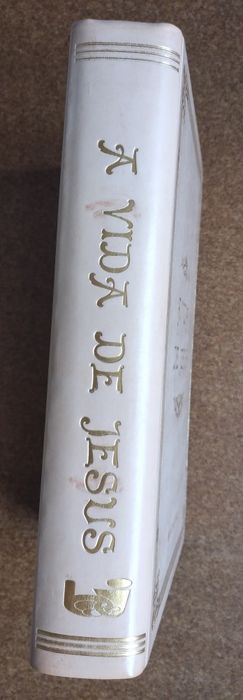 A Vida de Jesus encadernado em pele natural -livro novo caixa original