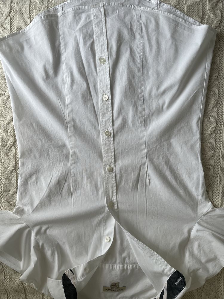 Koszula biała bawełniana burberry XS S