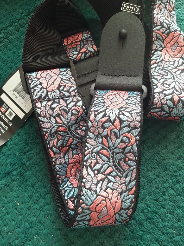 Perri's Leathers Ltd. pasek do gitary - nylon - żakardowy - kwiatowy -