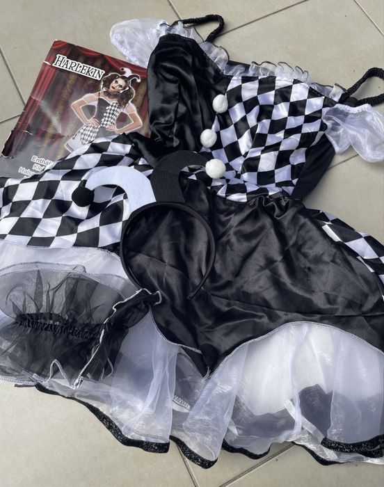 Kostium stroj przebranie roz.S/M Arlekin Colombina Cyrkowka halloween