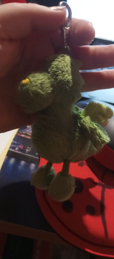 Мягкая игрушка брелок зелений дракон