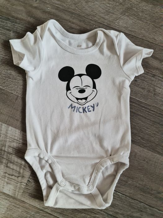 Body z krótkim rękawem Mickey Mouse Miki Myszka H&M rozm 62