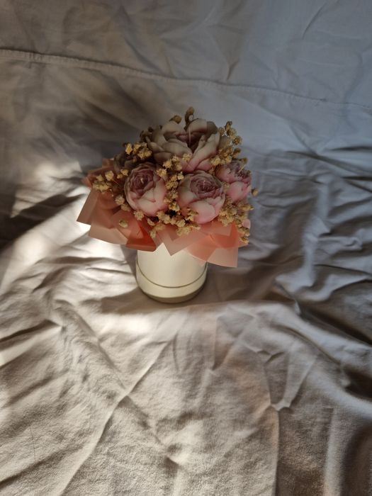 Dwa flowerboxy ze świec sojowych
