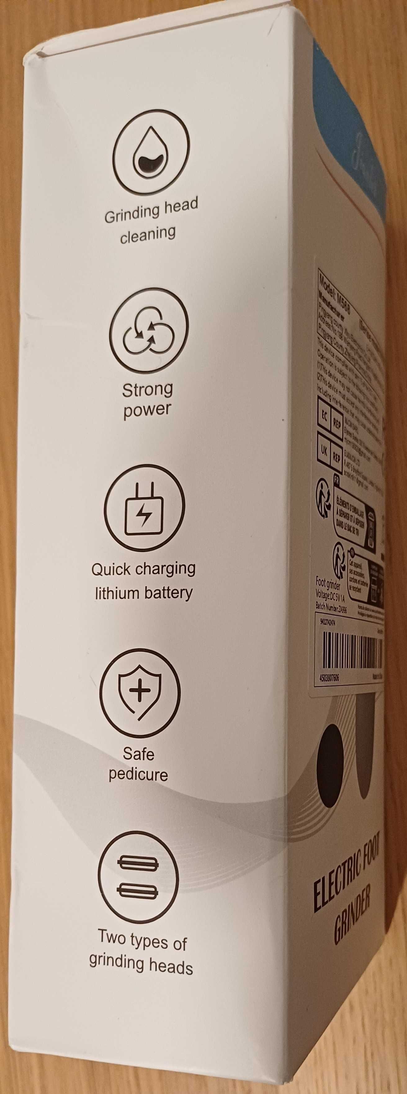 Szlifierka elektryczna pilnik do stóp pięt 2 głowice ładowanie USB