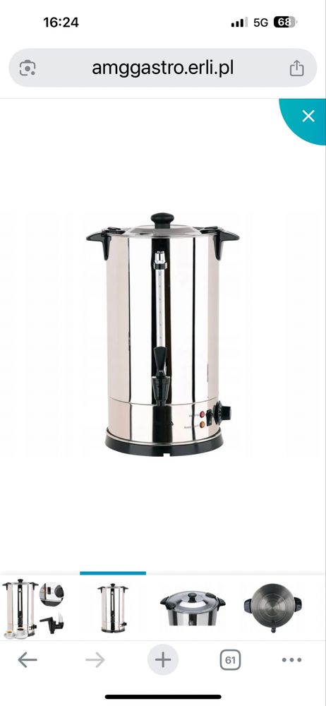 Podgrzewacz do wody warnik 10L 1650W MIARKA KRANIK POKRYWKA LOCK YATO