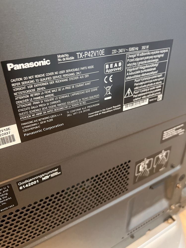 PANASONIC VIERA TX-P42V10E telewizor plazmowy 42" FullHD