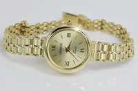 Prześliczny 14k złoty damski zegarek Geneve lw028 W