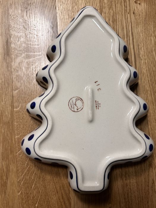 Choinka półmisek Bolesławiec odwrócona kropka