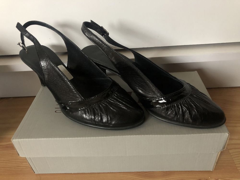 Buty czółenka damskie czarne skóra naturalna skórzane 36 j nowe Dantex