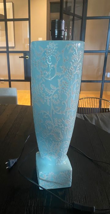 Lampa stołowa z ceramiki Turkusowa