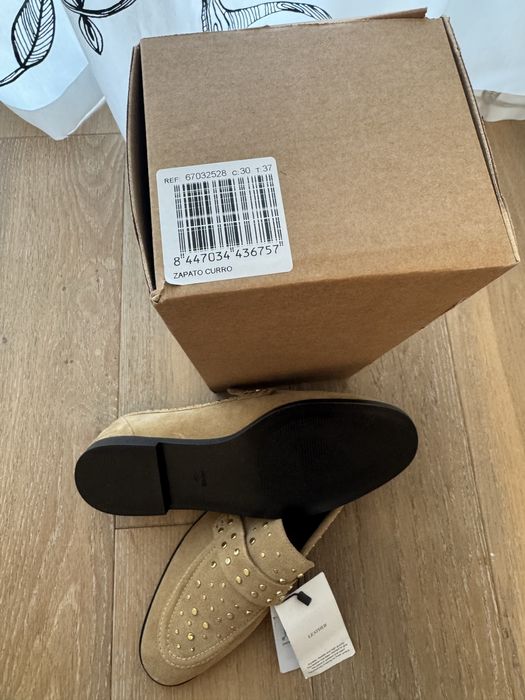 Mokasyny loafersy zamszowe Mango nowe