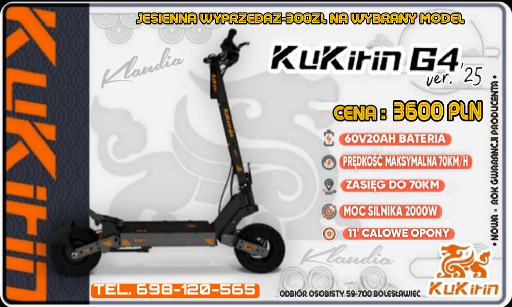 KuKirin G4 v.25 2000W / 20Ah / 75km / 70km/h