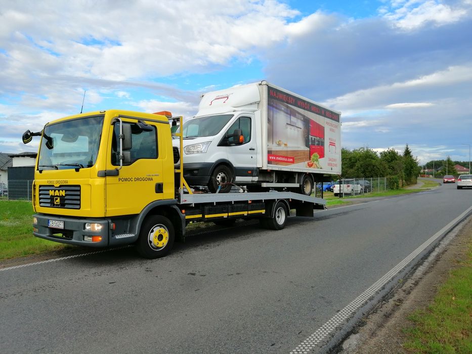 Pomoc drogowa laweta auto laweta holowanie niskopodwozie 25t