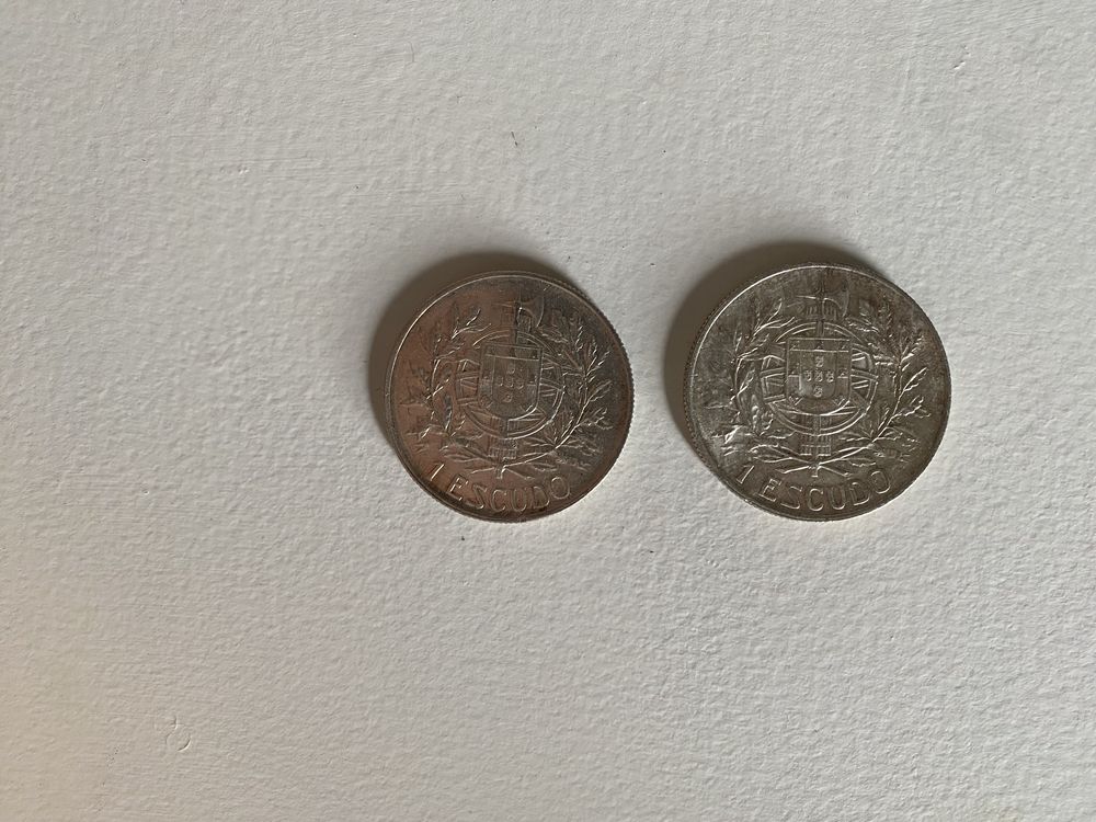 3 Pares de moedas de Prata. 1 escudo 1910, 1915 e 1916